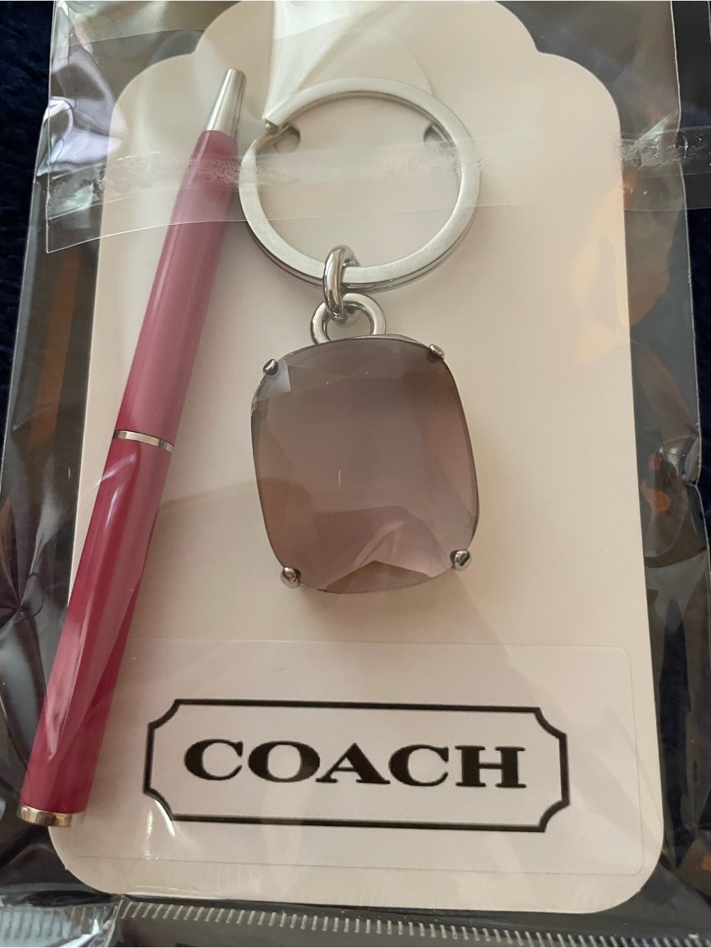 Coach Special Edition vtg cushion cut keychain with matching pen. Collectible.